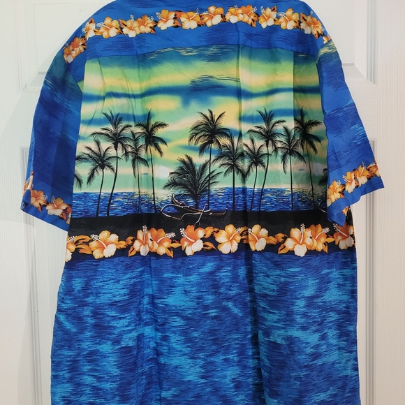 Men Size 2XL The Original Hawaiian Togs Palm Trees button down shirt multicolor - Picture 5 of 6
